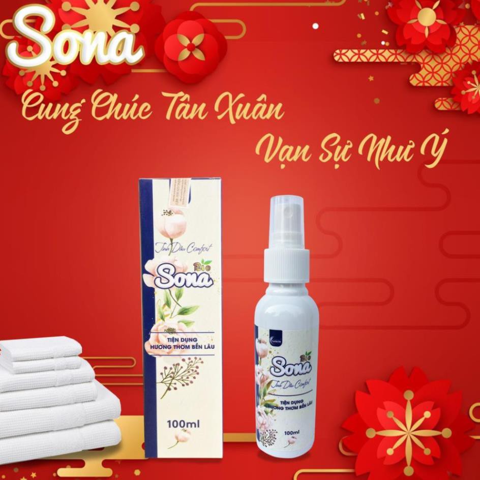 Nước Xịt Xả Vải Khô SoNa - Hương nước hoa Comfort vs Hương Downy 100ml