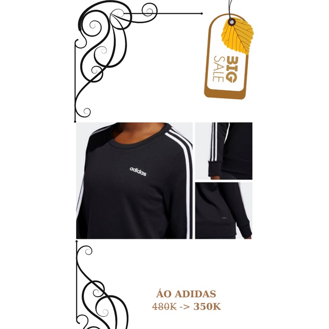 - Áo Adidas Nữ Đen Tay Dài