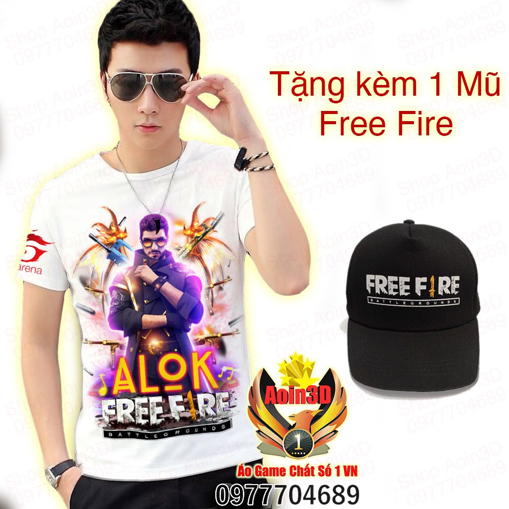 Áo Free Fire ALOK - Tặng kèm Mũ FF Siêu Đẹp