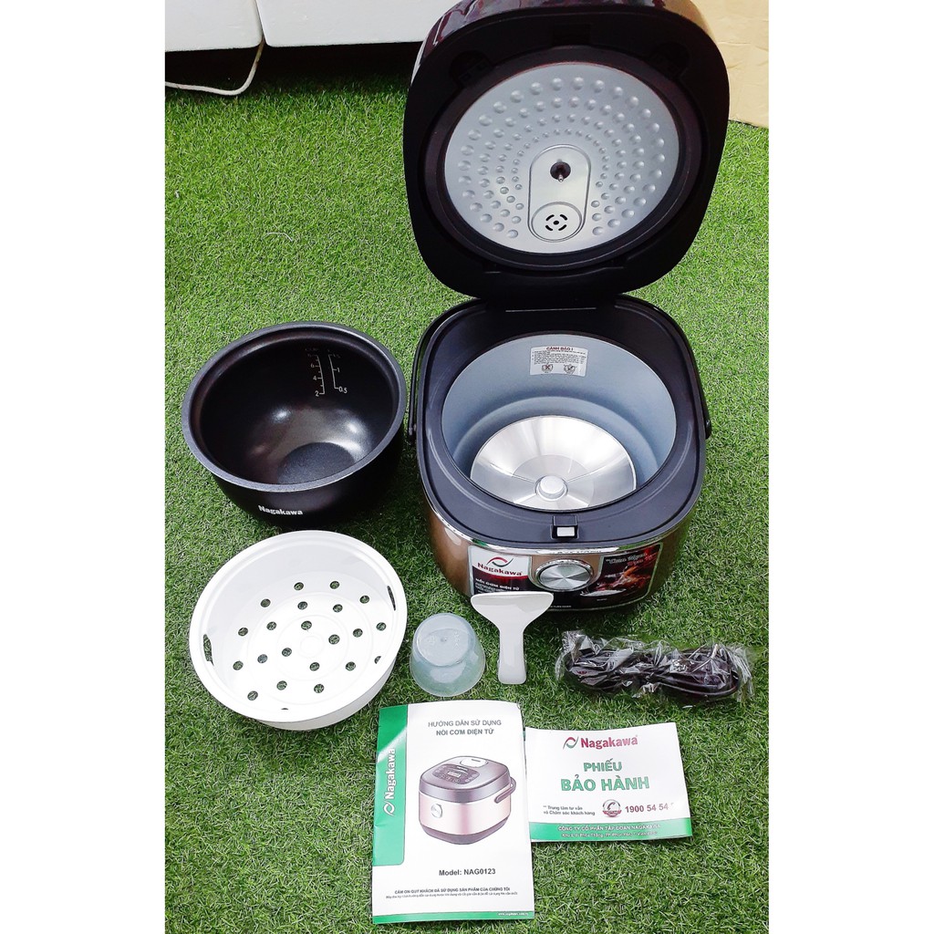 Nồi cơm điện tử Nagakawa NAG-0123, 1.5L, lòng niêu, mâm nhiệt cong, BH chính hãng 12 tháng | BigBuy360 - bigbuy360.vn