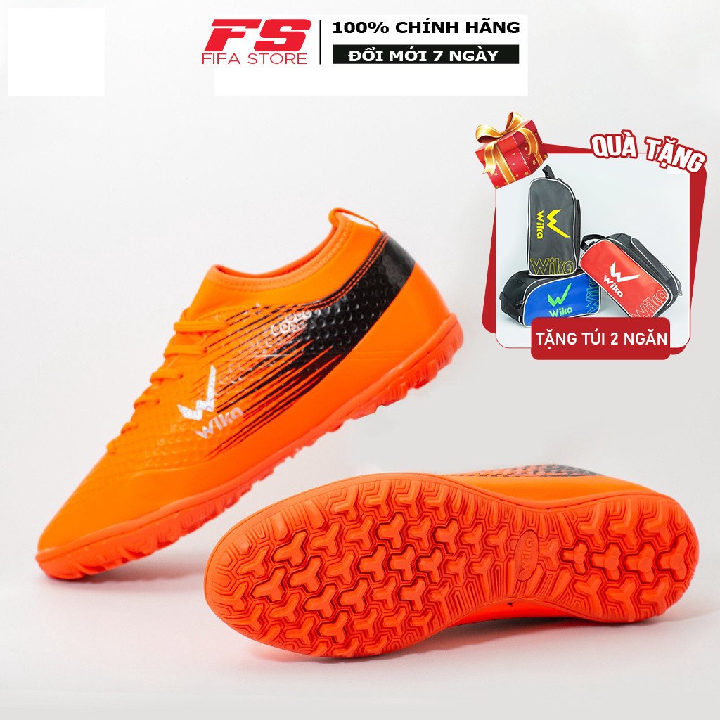 Giày Bóng Đá Nam Wika Flash Sân Cỏ Nhân Tạo Chính Hãng Chất Da Chống Bong Mềm Dẻo Khi Đi Không Đau Ôm Chân Bảo Vệ Gót