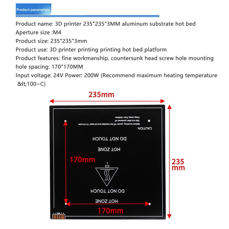 Phụ Kiện Tấm Nhôm Cho Máy In 3d Ender3, Cr10, Mk2B,Mk2A,Mk3 | BigBuy360 - bigbuy360.vn