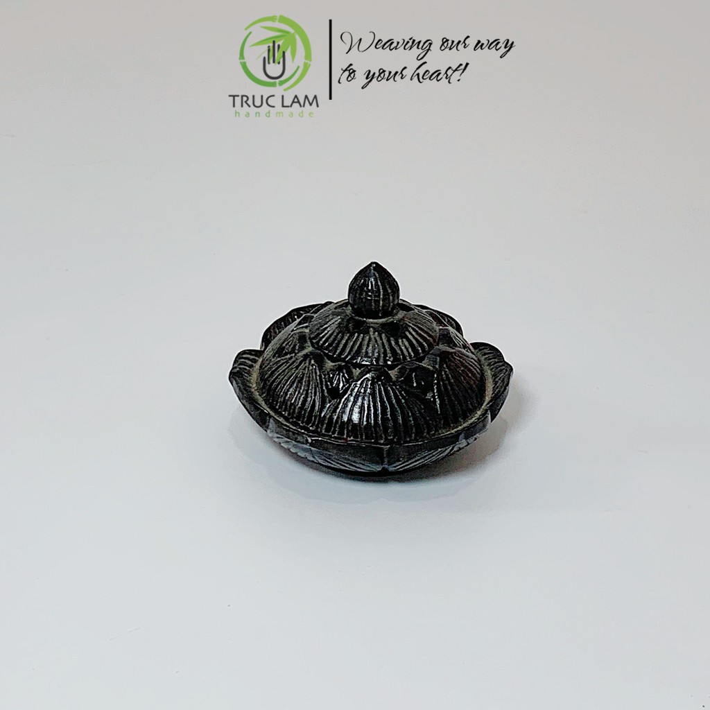 Lư Đốt Trầm Hương Hình Bông Sen Bằng Đá Tự Nhiên Điêu Khắc Thủ Công Cỡ Nhỡ - Trúc Lâm Handmade