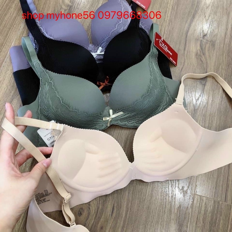 Áo lót nữ su đúc CXG áo ngực không gọng, nâng ngực, lót đệm vừa phải A61