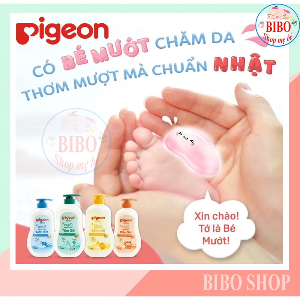 Sữa Tắm Gội Toàn Thân Em Bé 2 In 1 Pigeon 700ml