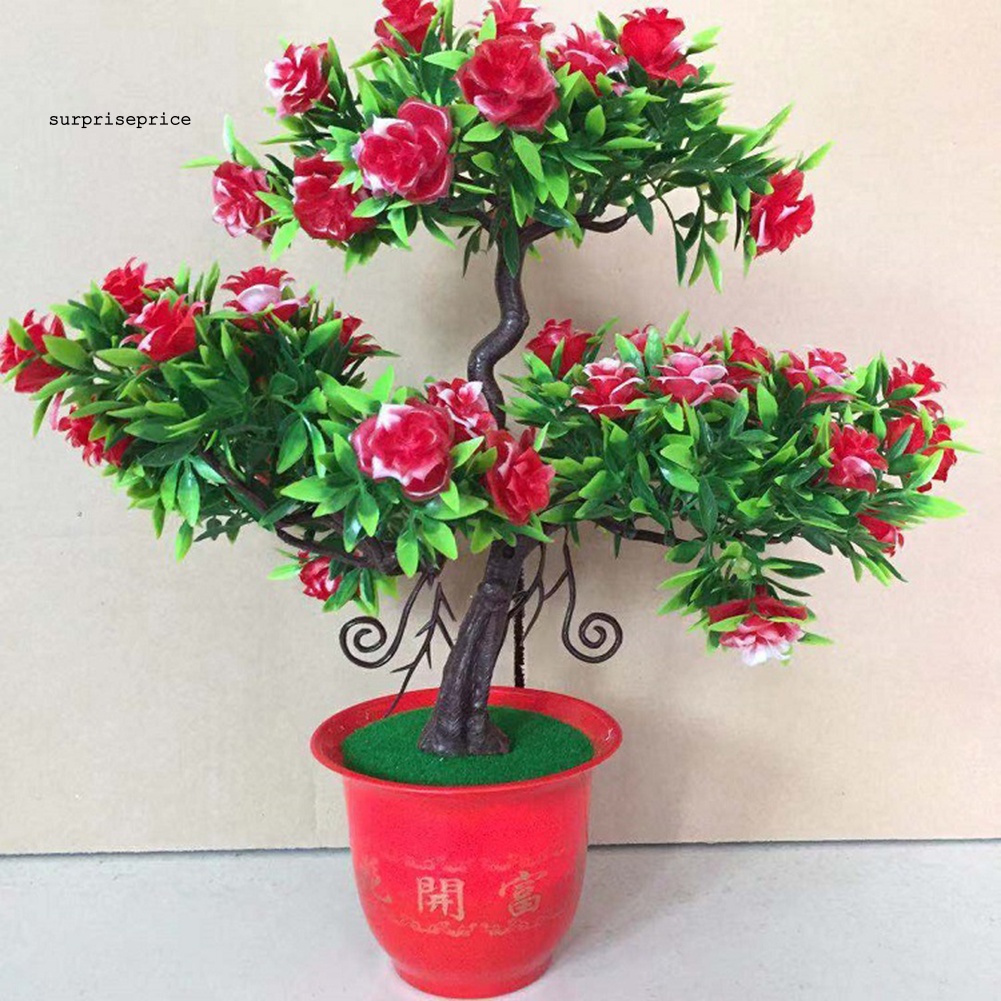 Chậu Cây Hoa Hồng Giả Trang Trí Nhà Cửa / Văn Phòng