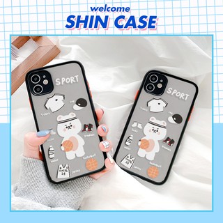 Ốp lưng iphone Gấu Sport nhám viền nổi cong 6/6plus/6s/6splus/7/7plus/8/8plus/x/xs/11/12/13/14/pro/max/promax/plus
