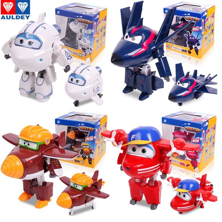 Mô hình máy bay biến hình robot Flip nhanh nhẹn đồ chơi đội bay siêu đẳng super wings