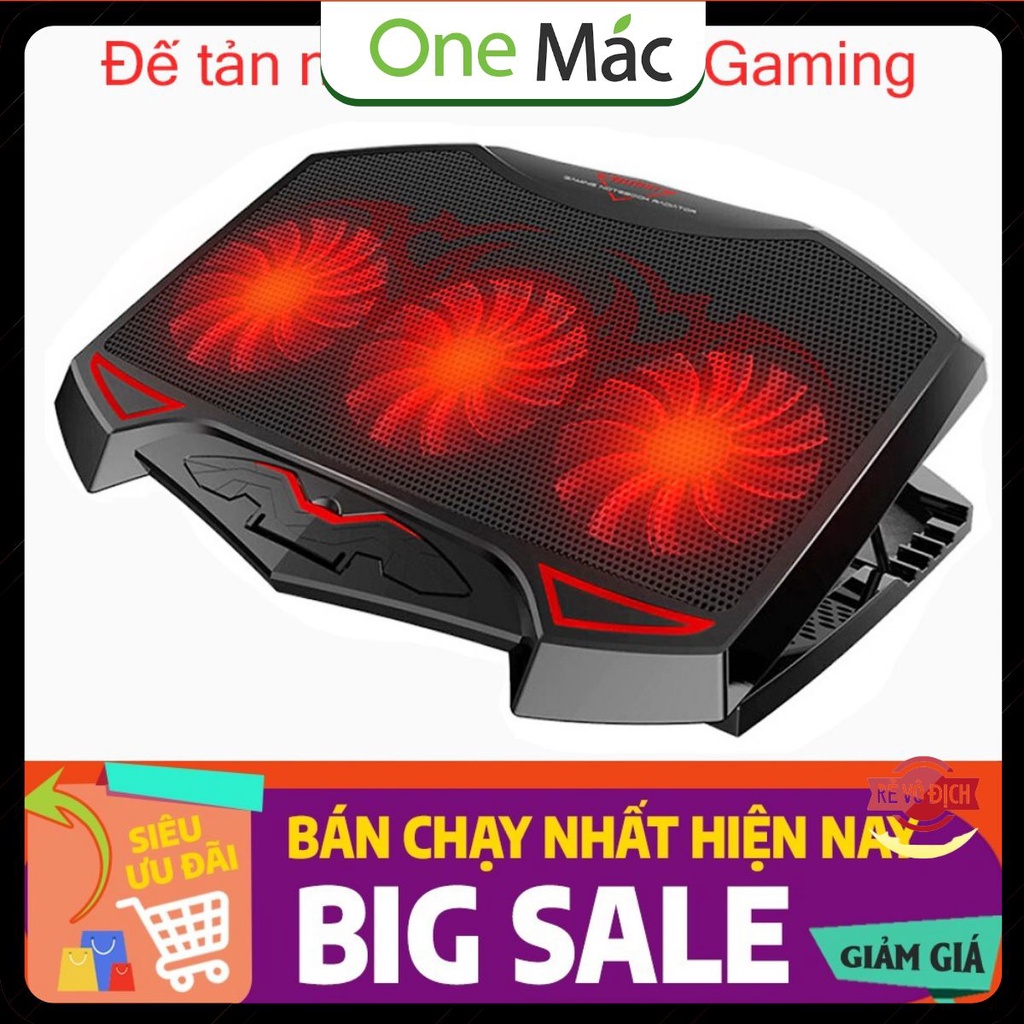 ✔️ Đế Tản Nhiệt Cho Máy Tính Laptop - Macbook Nuoxi 3 Quạt, Chạy Êm Làm Mát Laptop, Độ Đèn Led Gaming.