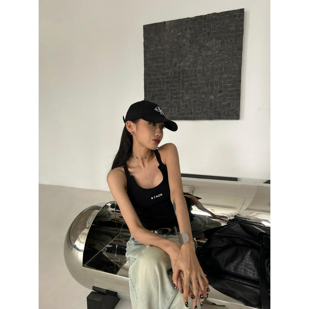 Áo Thun Ba Lỗ Dáng Ôm In Chữ Nhỏ Thời Trang Mùa Hè 2023 Cho Bạn Gái