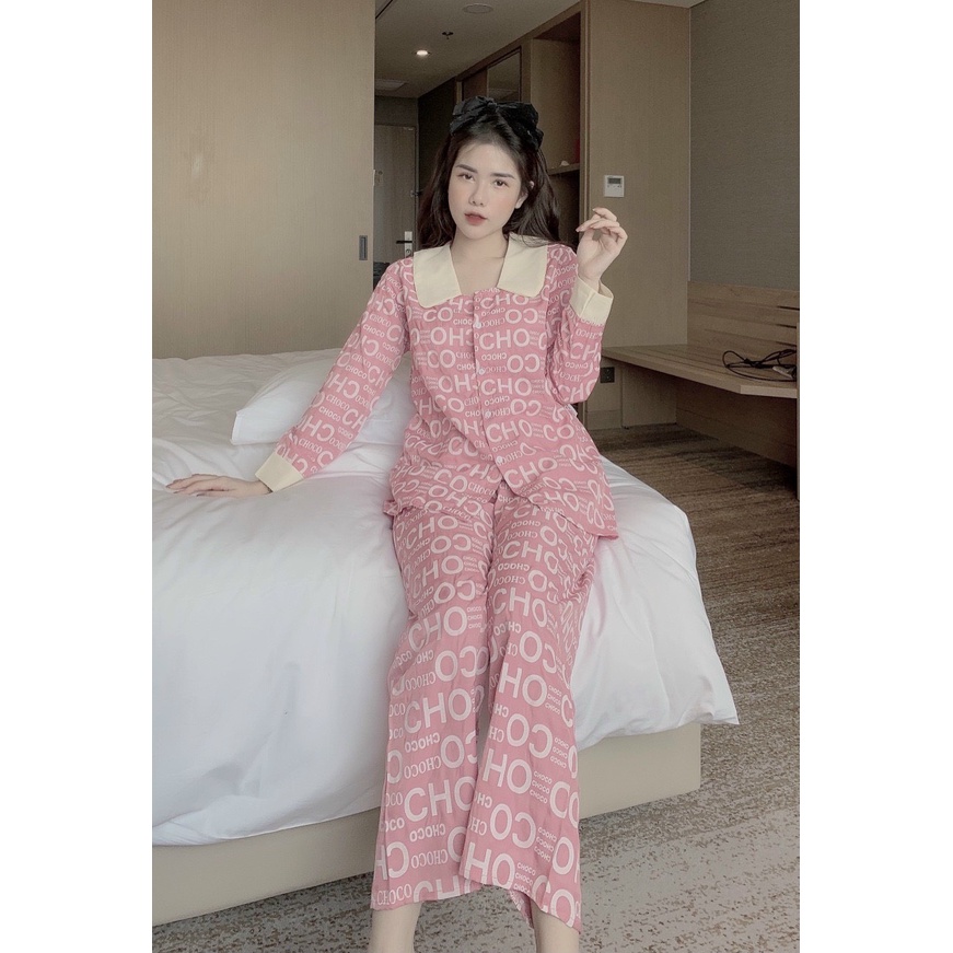 Bộ đồ bầu mặc nhà đũi lụa quảng Châu cúc cài thật vải mát mịn- DB244-Tkutrang