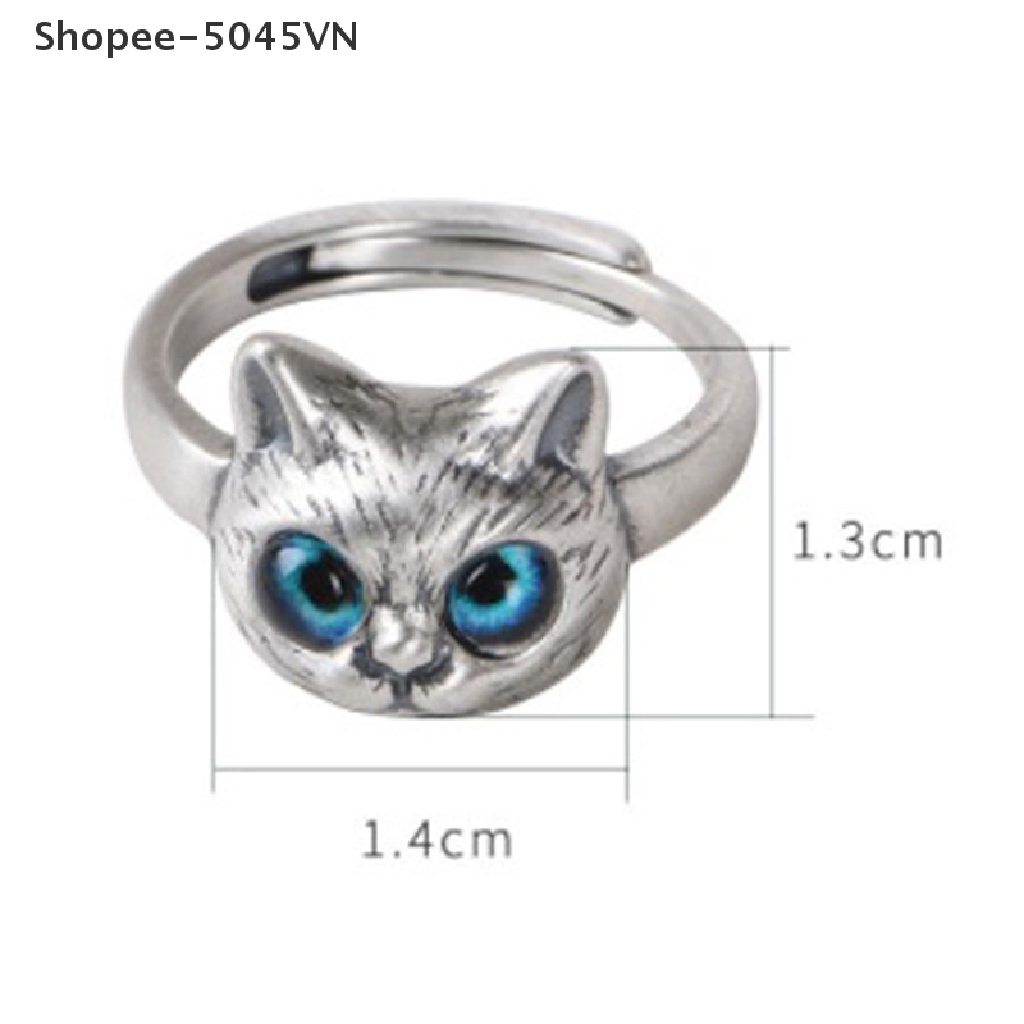 [rain] 2022! Nhẫn Hở Hình Mèo Con Dễ Thương Phong Cách Vintage