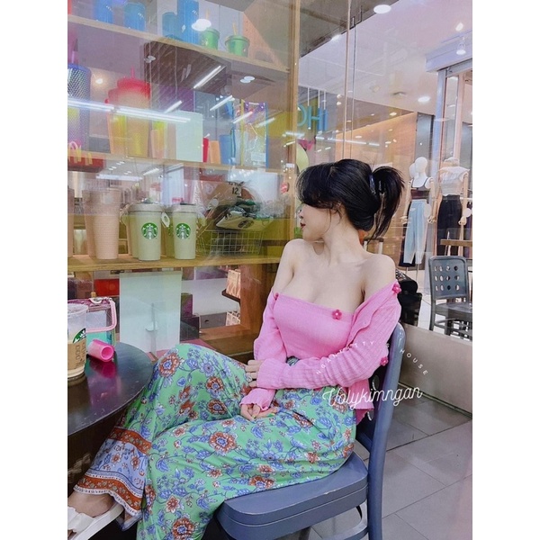 SÉT ÁO LEN CẶP HOA NỔI ĐIỆU ĐÀ QUẢNG CHÂU MS16552