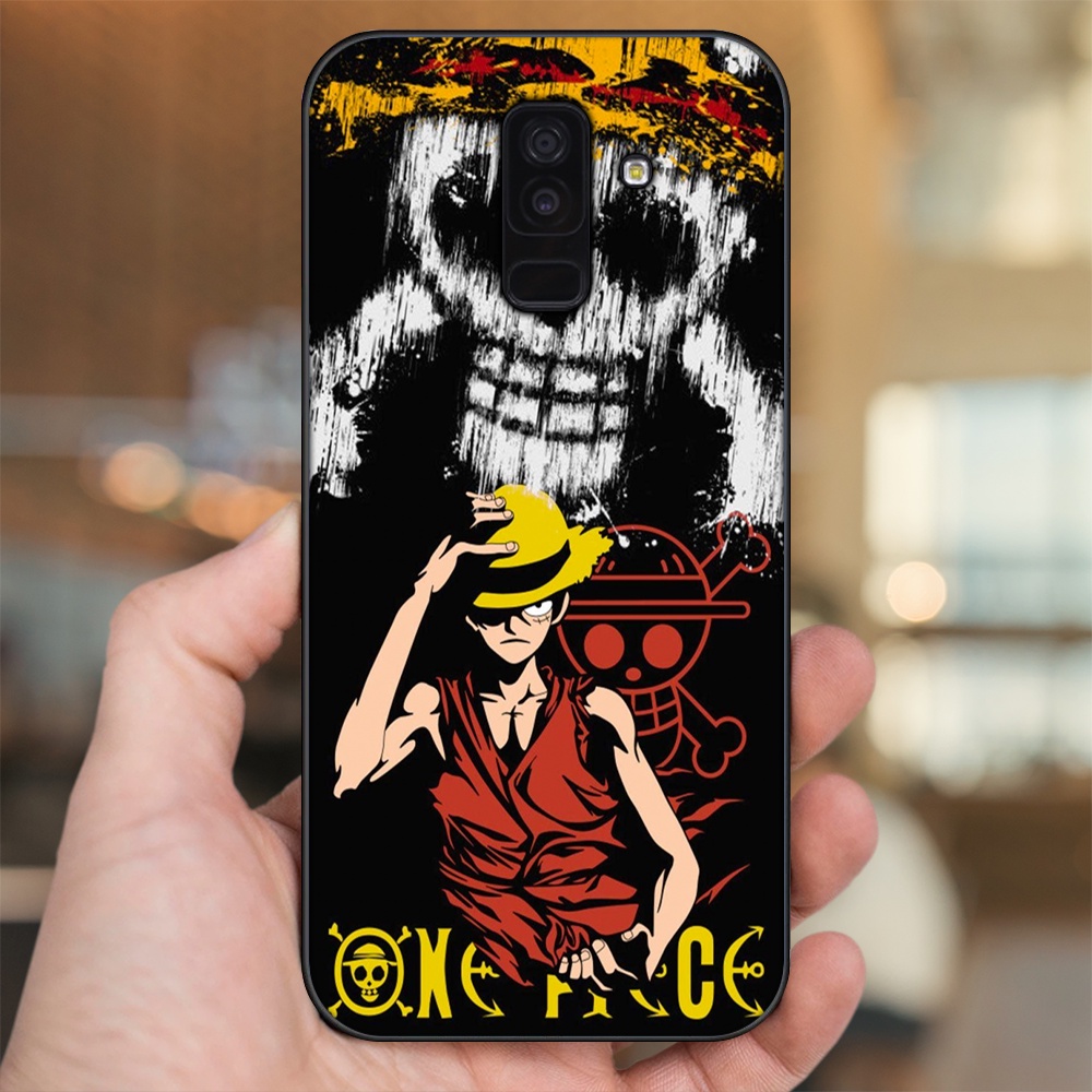 Ốp lưng Samsung A6 Plus viền đen in hình Luffy One Piece