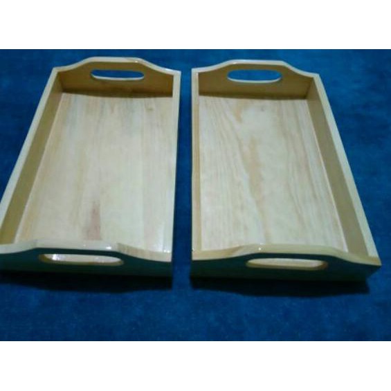 Khay Gỗ Thông Có Tay Cầm Cong Kích Thước 40x30 | BigBuy360 - bigbuy360.vn