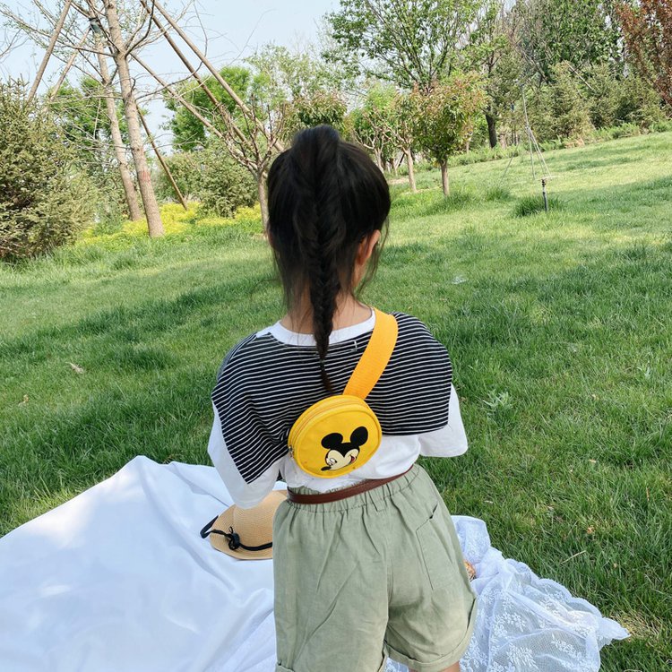 Túi đeo chéo mini vải canvas hình chuột Mickey 2021 thiết kế mùa hè xinh xắn cho bé
