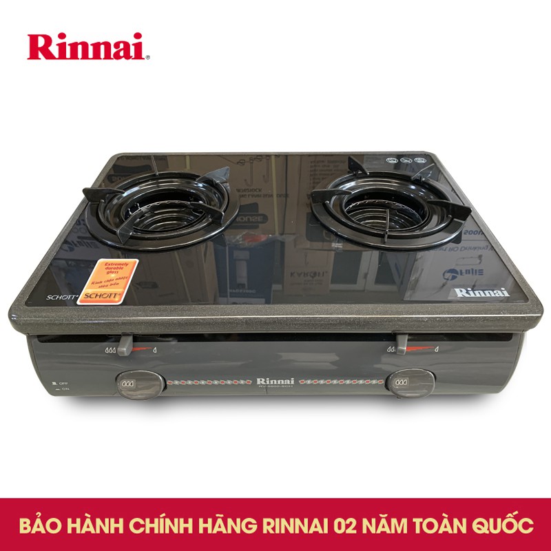 Bếp gas 6 tấc Rinnai RV-5600-SCH(BK), Mặt kính đánh lửa IC