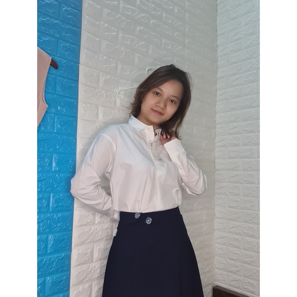 Sơ mi cotton nữ Uniqlo Nhật