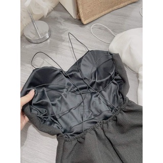 Đầm xốp trắng, đen