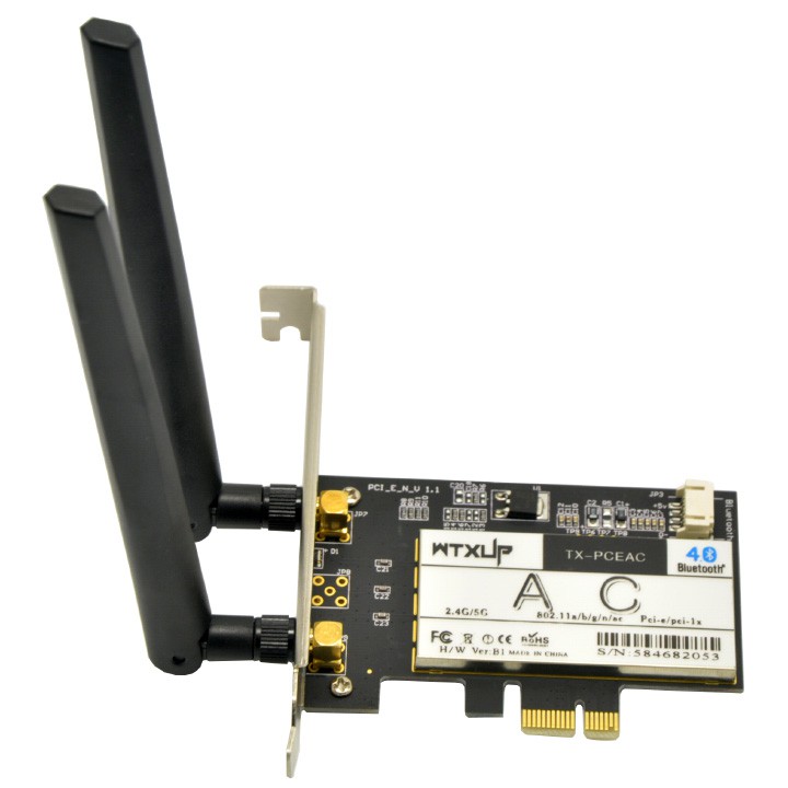 [Mã 1511ELSALE hoàn 7% đơn 300K] Card wifi tích hợp bluetooth PCI-E cho máy tính bàn Wtxup 7260AC 867Mbps - PK09