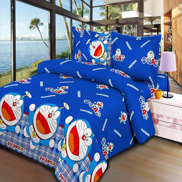 [Sale lớn] Ga chun cao cấp mẫu Đô rê mon
