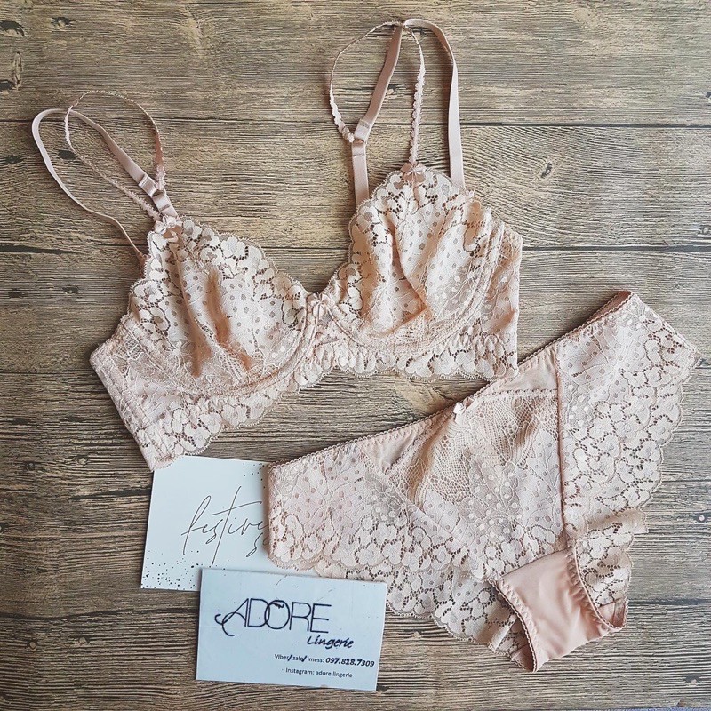 Bộ đồ lót không đệm có gọng ren 2 lớp | BigBuy360 - bigbuy360.vn