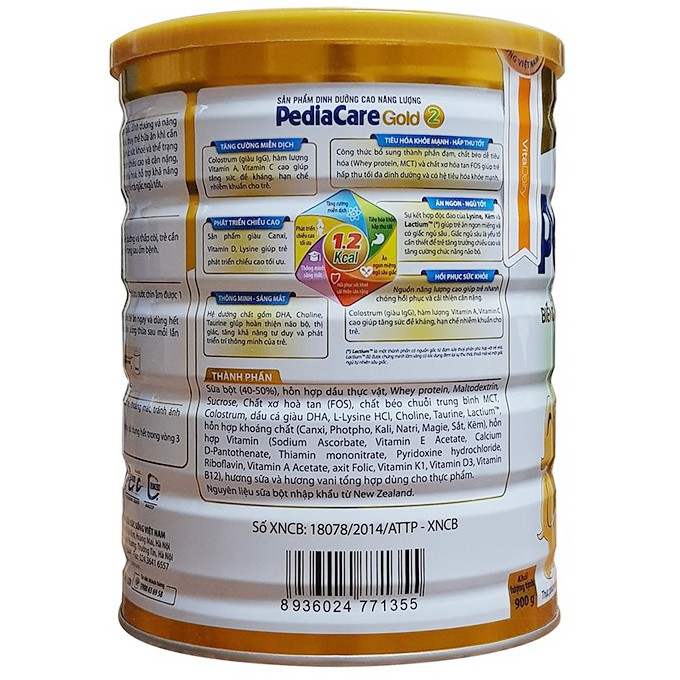 Sữa PediaCare Gold 2 900g (3 tuổi trở lên)