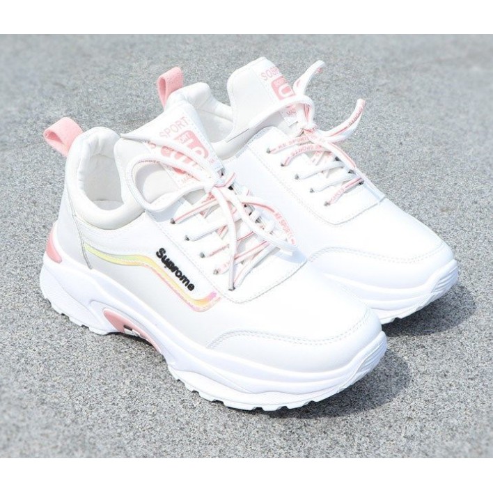 Giày sneaker nữ MS007 (trắng hồng)