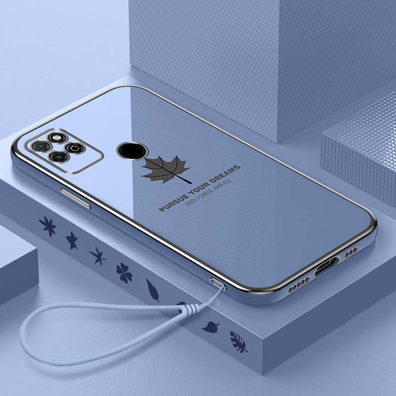 Ốp Điện Thoại Silicon Siêu Mỏng Mạ Màu Kèm Dây Đeo Cho Redmi Note9 Note8 Pro Redmi Note7/7pro Note10/10 Pro