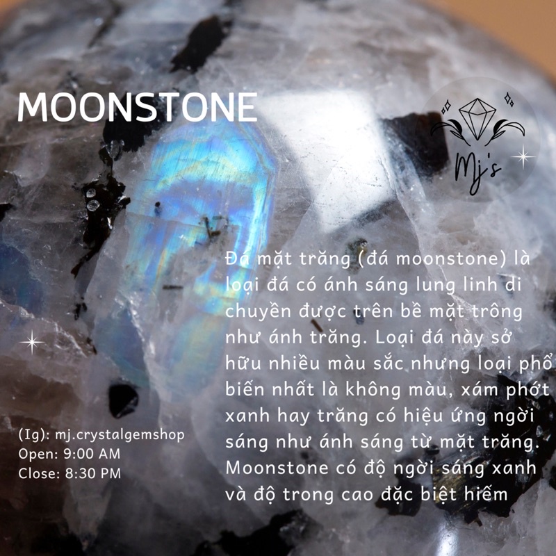 Vòng tay đá thô Moonstone  handmade đan dây macrame