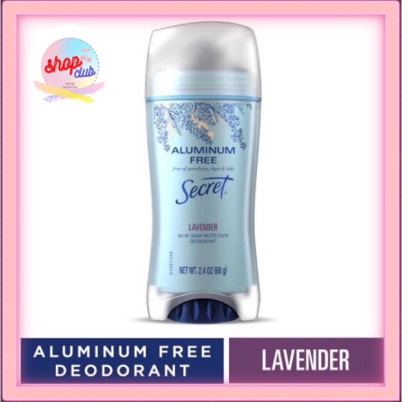 Lăn khử mùi không muối nhôm Secret Aluminum Free Deodorant 68g