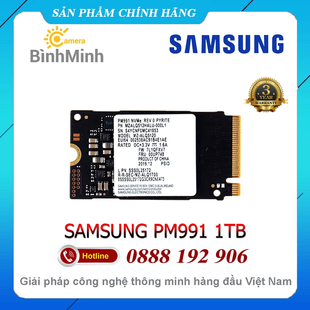 Ổ Cứng SSD 1TB Samsung PM991 NVMe M2 PCIe Gen 3 x4 2242 (MZALQ1T00)