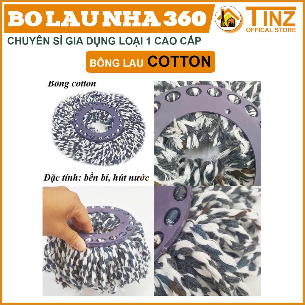 Bông lau nhà thay thế cotton tròn cho bộ lau nhà thông minh TINZ