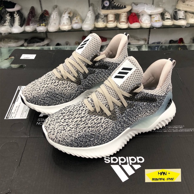 Giày thể thao Alphabounce Beyond 2018 xám chấm, Giày chạy bộ siêu êm, cá tính, full box