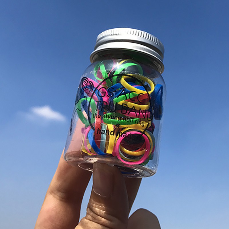 Hũ dây chun buộc tóc nhựa nhiều màu cho nữ