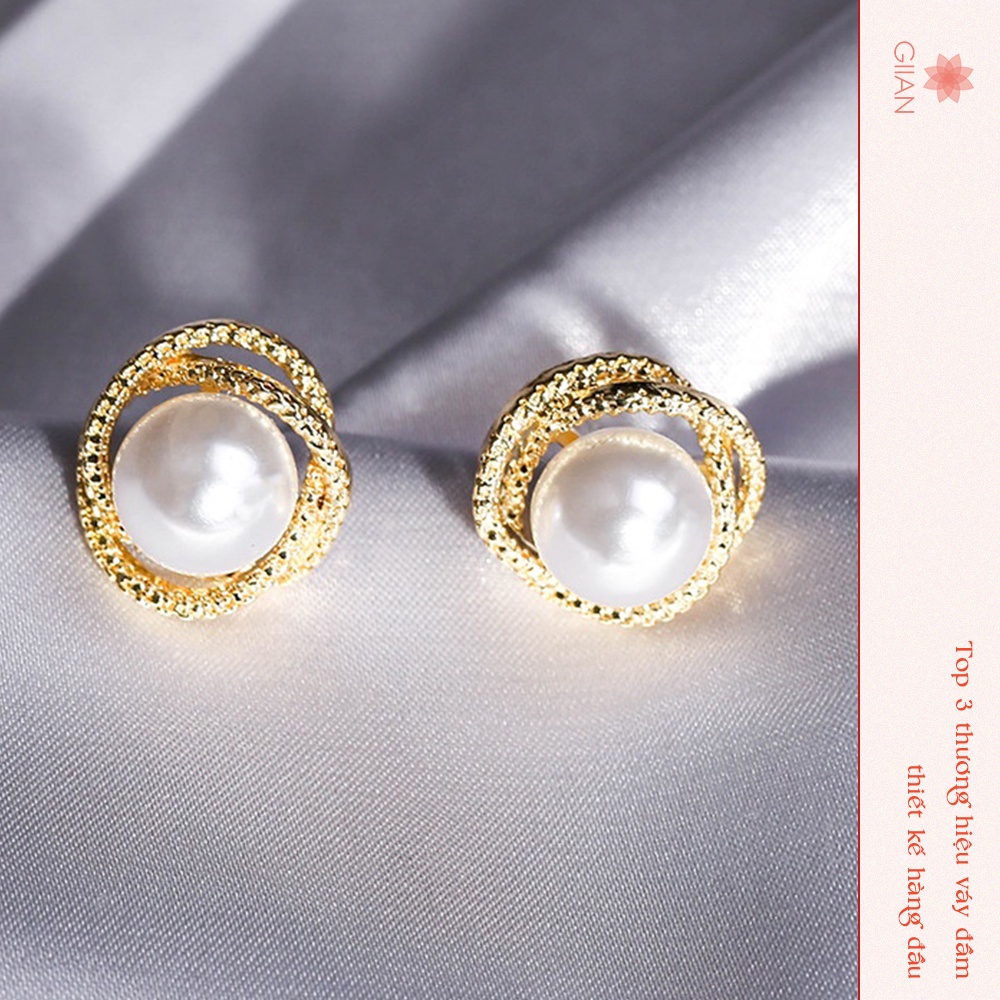Bông tai mạ bạc 925 đính ngọc thời trang - GIIAN - PK-BT-03
