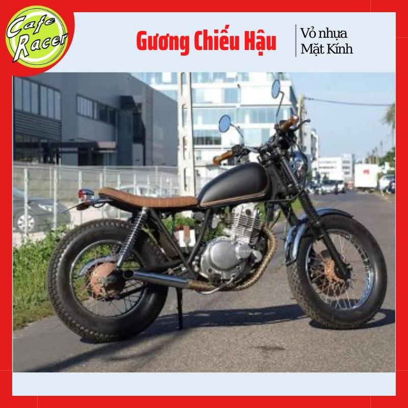 Gương chiếu hậu tròn chân chữ S gắn xe máy độ Tracker Cafe racer xoay 360 độ giá 1 chiếc