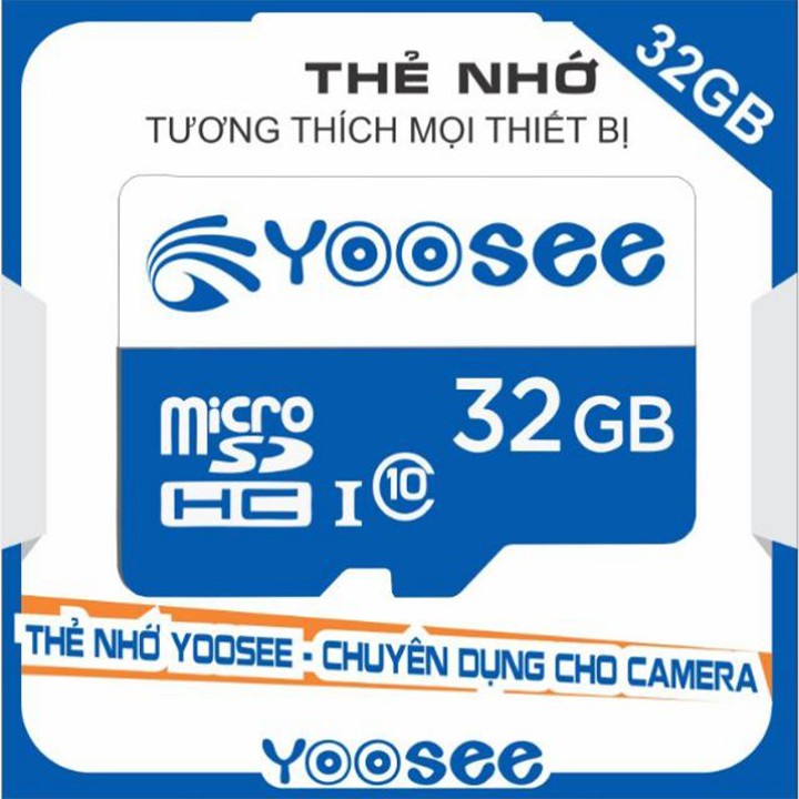 Thẻ Nhớ Camera Yoosee 32GB, Tốc Độ Đọc Class 10 chuẩn dung lượng