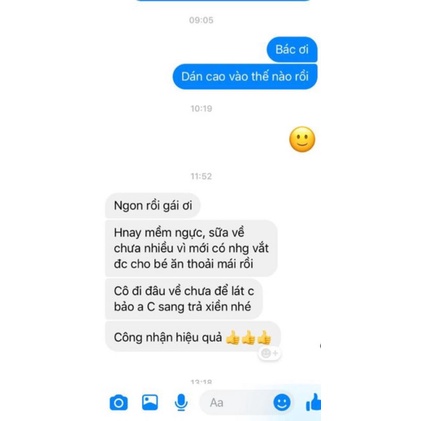 CAO DÁN THÔNG TẮC TIA SỮA BẢO ANH SAU SINH.