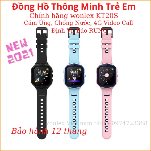 Đồng Hồ Thông Minh Trẻ Em Chống Nước Chính Hãng Wonlex KT20S, 4G VIDEO CALL, Nghe Gọi Định Vị, Cảm Ứng, Báo RUNG Giá Rẻ