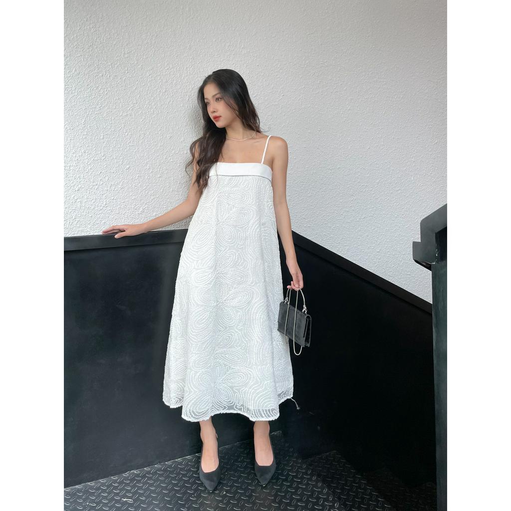 Đầm Maxi Nữ Hai Dây Họa Tiết Nổi LESI DRESS - GOÛT DE JUN
