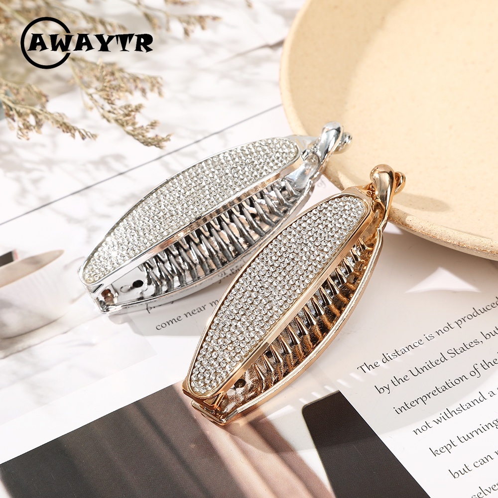 Kẹp tóc đính pha lê ngọc trai nhân tạo thời trang cho nữ