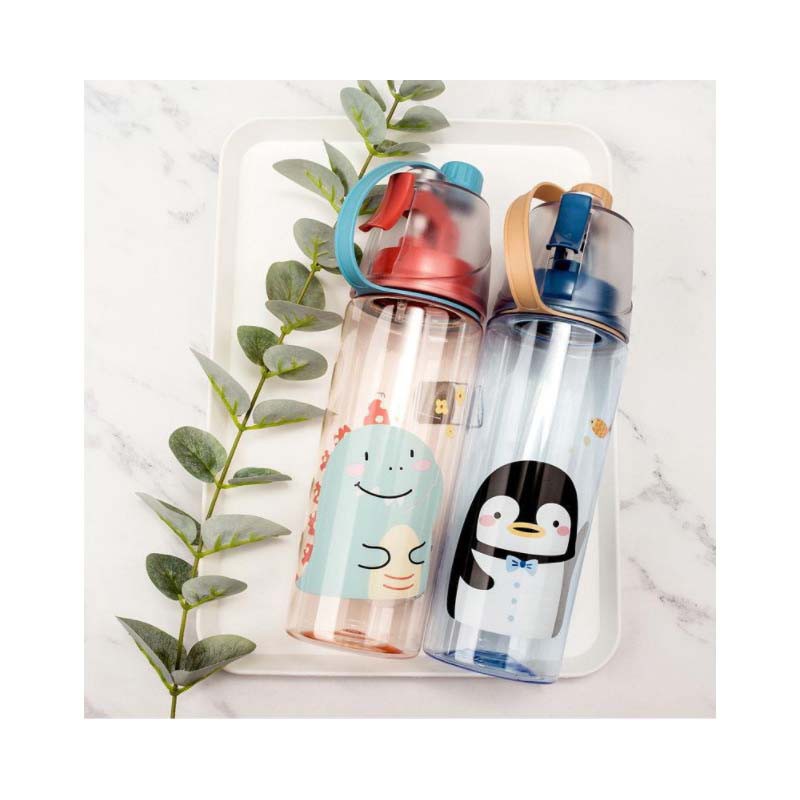 Bình Đựng Nước Phun Sương 600ml Có Tay Cầm Bằng Nhựa PP An Toàn Không Độc Hại, Mẫu Cute Đáng Yêu Tiện Lợi Mang Theo