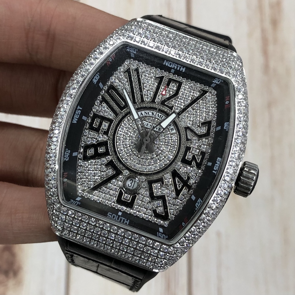 Đồng Hồ Nam FM VANGUARD Full Đá Máy Cơ Automatic, Size 44x55mm Chống Nước Chống Xước [Bảo Hành 18 Tháng - 1 Đổi 1 15 Ngà