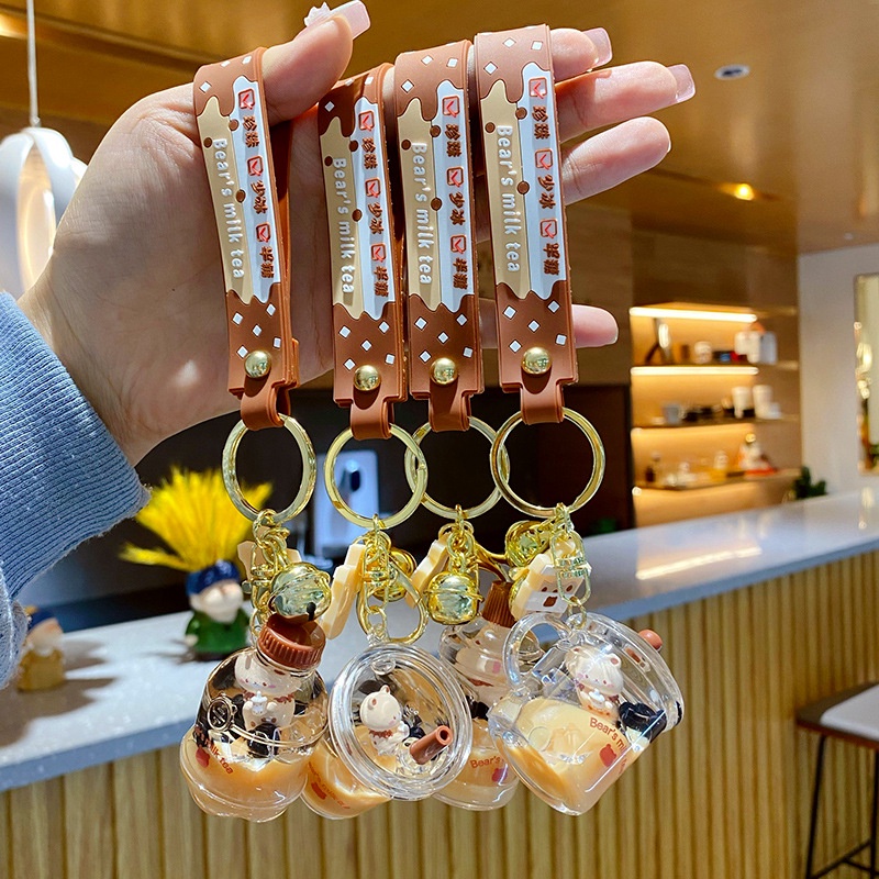 Móc Khóa Hình Ly Trà Sữa Hoạt Hình Dễ Thương