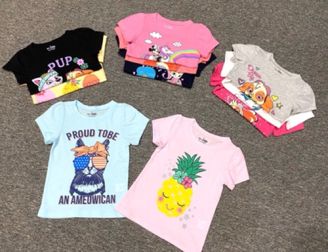 Áo thun xuất khẩu cho bé gái 1-5t