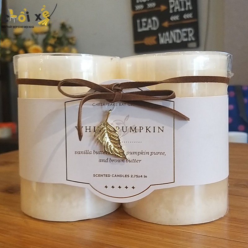 CẶP NẾN THƠM CHESAPEAKE BAY WHITE PUMPKIN CANDLE - Chổi Xể