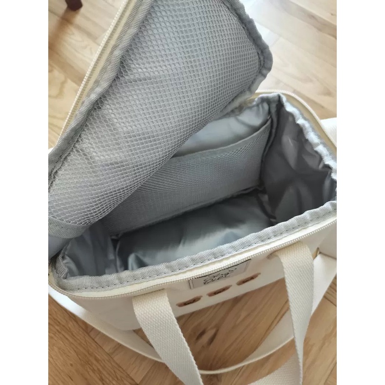 Túi đựng bỉm sữa giữ nhiệt hình gấu kích thước 23x20x13_