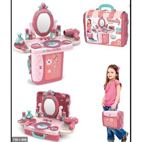 (XẢ HÀNG) Bộ đồ chơi trang điểm cho bé gái trên 3 tuổi, siêu đẹp, chắc giống, thiết kế giống thật 100% có máy sấy, vòng