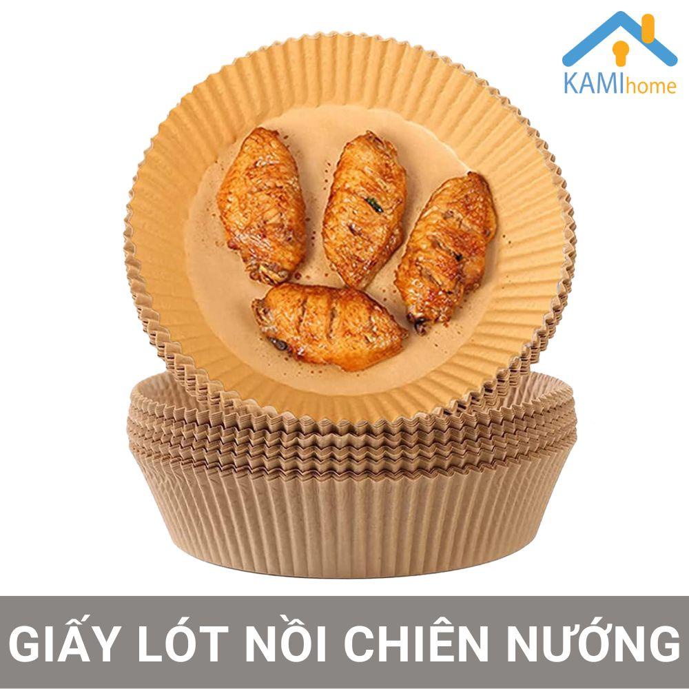 (Bộ 10) Khay giấy nến lót nồi chiên không dầu dạng Đĩa cỡ lớn 24cm KM 20100